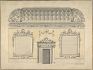 Design for Section of a Rococo Room, with a Coved Ceiling and Ornamented Corinthian