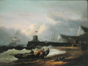 Hauling a Boat Ashore off Dover Harbour