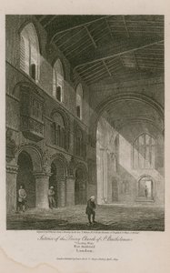 Interior of Church of St Bartholomew the Great by Thomas Malton