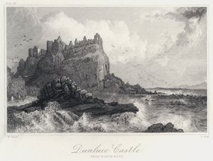 Dunluce Castle, from North East by Thomas Mann (after) Baynes