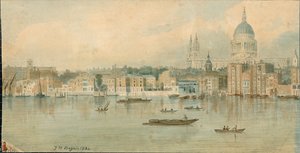Panorama of River Thames, North Side, in 13 parts by Thomas Mann Baynes