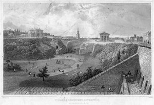 St James Cemetery, Liverpool, looking north, 19th century by Thomas Mann Baynes