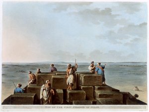 Top of the First Pyramid of Giza, Egypt