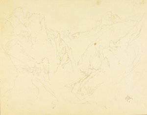 Field Sketch of Rocky Canyon by Thomas Moran