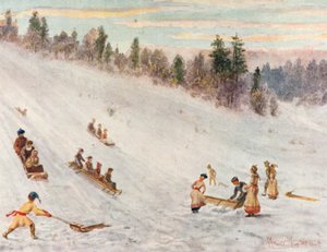 Tobogganing at Rosedale, Toronto by Thomas Mower Martin