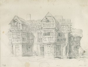 Eccleshall - Biana Hall (pencil drawing), 1835