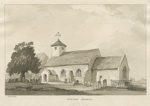 Ranton Church: Sepia Drawing
