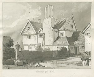 Standon Hall: Sepia Drawing by Thomas Peploe Wood