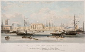 The Blackwall Railway Terminus and Brunswick Pier, Blackwall, Poplar, London by Thomas Picken