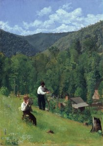 The Farmer and His Son at Harvesting by Thomas Pollock Anschutz