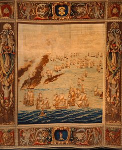 Mortlake Tapestry: Fireships in Action by Thomas Poyntz