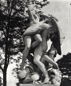 Saturn Abducting Cybele, allegory of Earth, c.1675-80, photographed in the Jardin des Tuileries, Paris, by Adolphe Giraudon by Thomas Regnaudin