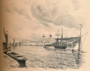 Greenwich Palace From The River by Thomas Robert Way