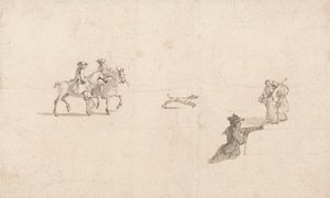 Riders, Figures and a Dog by Thomas Ross