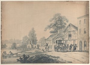A Coach Outside an Inn by Thomas Rowlandson
