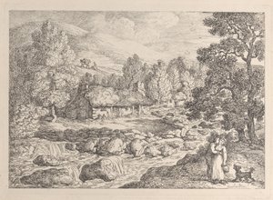 A Cornish Waterfall, from "Views in Cornwall"