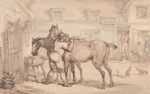 A Livery Stable by Thomas Rowlandson