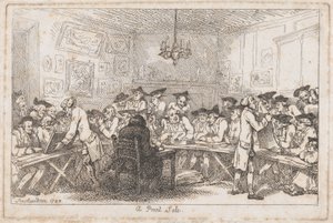 A Print Sale--A Night Auction, 1788 by Thomas Rowlandson