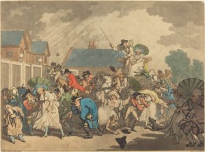 A Squall in Hyde Park by Thomas Rowlandson