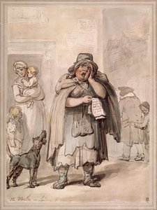 A Streetseller on a Street Corner, London by Thomas Rowlandson