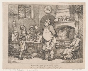 And Now His Lifted Eyes The Ceiling Sought... by Thomas Rowlandson