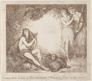 Apollo, Lyra and Daphne Trade Card Illustrating Marian, an Opera