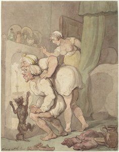 Blowing Out the Rush Light by Thomas Rowlandson