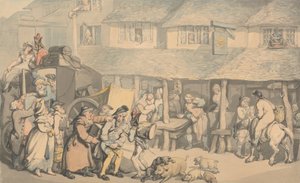 Bodmin Cornwall: The Arrival of the Stage-Coach by Thomas Rowlandson