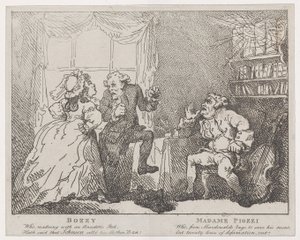 Bozzy and Madame Piozzi Frontispiece, Bozzy and Piozzi by Peter Pindar by Thomas Rowlandson