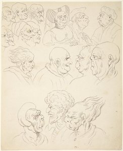 Caricature Heads by Thomas Rowlandson