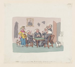 Christmas Academics Playing a Rubber at Whist, April 1, 1803 by Thomas Rowlandson