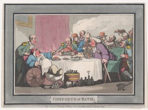 Comforts of Bath, Plate 9 by Thomas Rowlandson