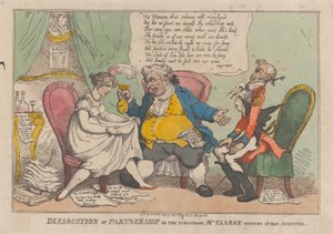 Dissolution of Partnership, or the Industrious Mrs. Clarke Winding Up Her Accounts by Thomas Rowlandson