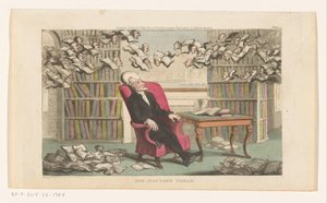 Doctor Syntax Sleeping in a Library by Thomas Rowlandson
