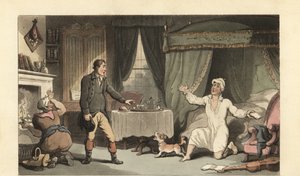 English gentleman receiving a letter from his family by Thomas Rowlandson