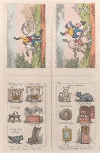 Fashionable Furniture at Hogs Norton, Mathematical Horsemanship, 1809 by Thomas Rowlandson