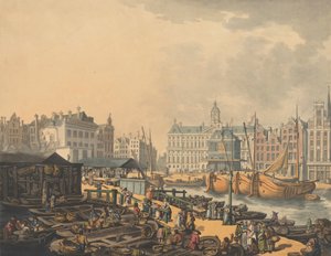 Feyge Dam, with Part of the Fish Market at Amsterdam, 1797 by Thomas Rowlandson