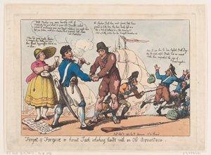 Forget & Forgive, or Honest Jack Shaking Hands with an Old Acquaintance by Thomas Rowlandson