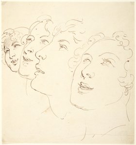 Four Heads by Thomas Rowlandson