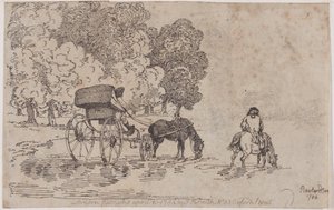 Four Wheel Chaise by Thomas Rowlandson