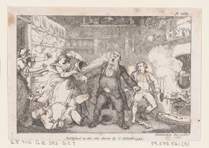 Hostess Discharges a Pan of Blood into the Face of Parson Andrews, from The Adventures of..., 1792