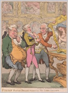 Italian Picture Dealers Humbugging My Lord Anglaise, pub. 1812 by Thomas Rowlandson