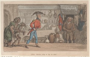 Johnny Newcome Going to Lay in Stock, from The Military Adventures of Johnny Newcome, 1815 by Thomas Rowlandson