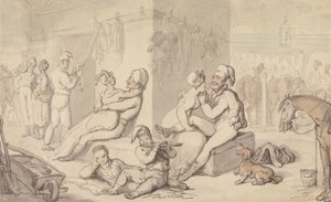 Light-Horse Cavalry Barracks by Thomas Rowlandson