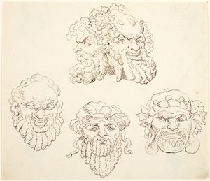 Masks by Thomas Rowlandson