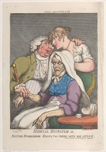 Medical Dispatch or Doctor Doubledose Killing Two Birds with One Stone by Thomas Rowlandson