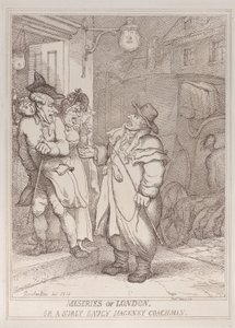 Miseries of London, or a Surly Saucy Hackney Coachman, June 4, 1814 by Thomas Rowlandson