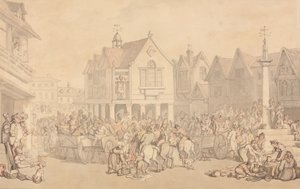 Newbury Market Place, Berkshire by Thomas Rowlandson