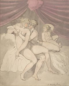 Nude Couple Embracing, 1780-1827 by Thomas Rowlandson