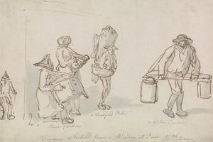 Parisian Street Figures by Thomas Rowlandson